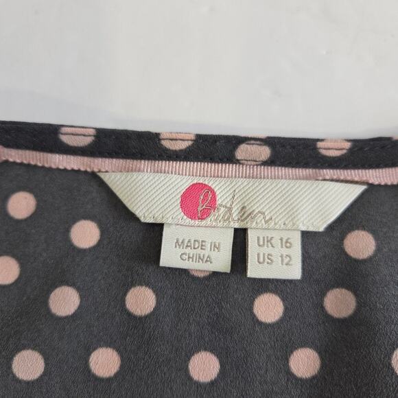 Boden Polkadot Flare Sleeve Relaxed Fit Blouse Top Size US 12 UK 16 - Picture 5 of 7